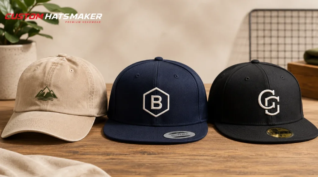 Custom Dad Hats vs. Snapbacks vs. Fitted